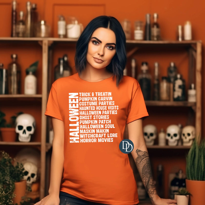 Halloween Vibes Collage (White Ink) *Screen Print Transfer*