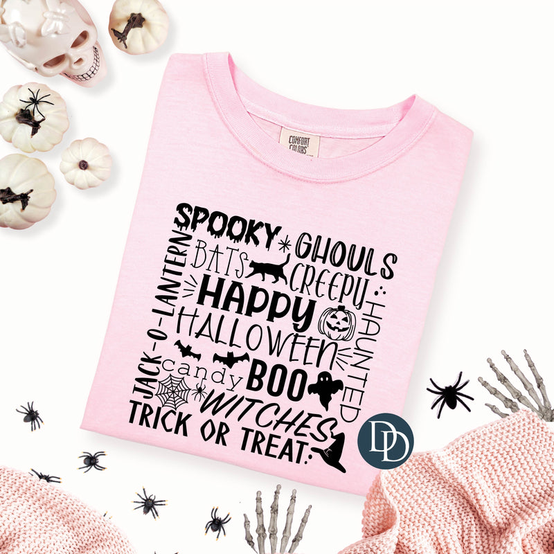 Halloween Collage (Black Ink) *Screen Print Transfer*