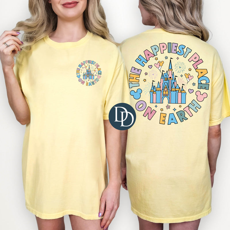 OVERSIZED Happiest Place Castle with Pocket *DTF Transfer*