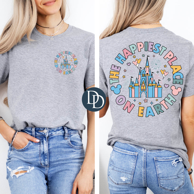 OVERSIZED Happiest Place Castle with Pocket *DTF Transfer*