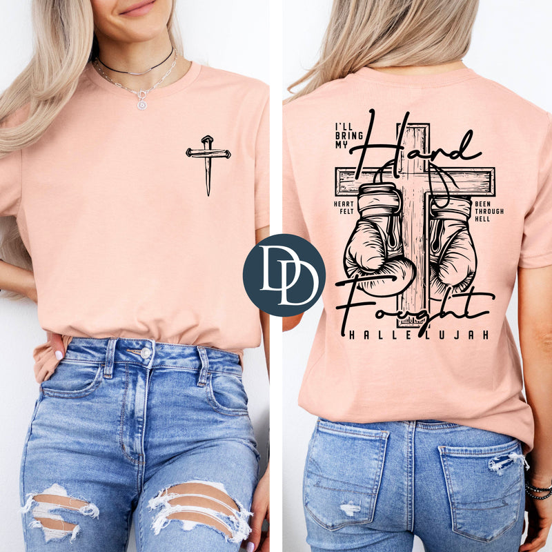 OVERSIZED Hard Fought Hallelujah Boxing Gloves With Pocket Accent *DTF Transfer*