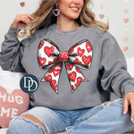 Heart Print Valentine Bow *DTF Transfer*