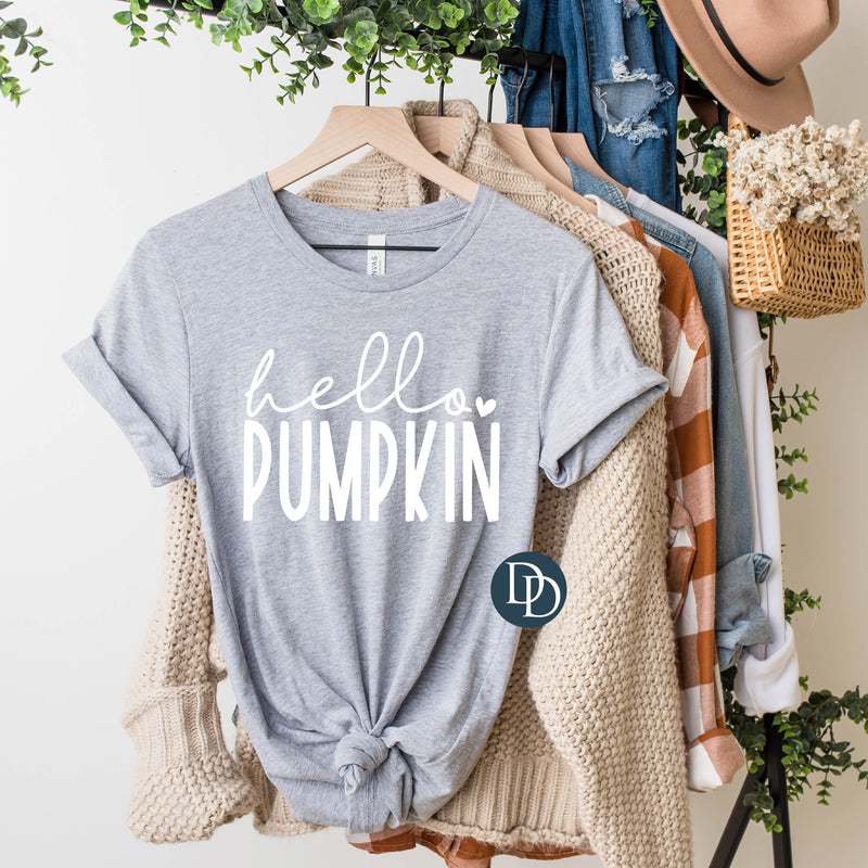 Hello Pumpkin (White Ink) *Screen Print Transfer*