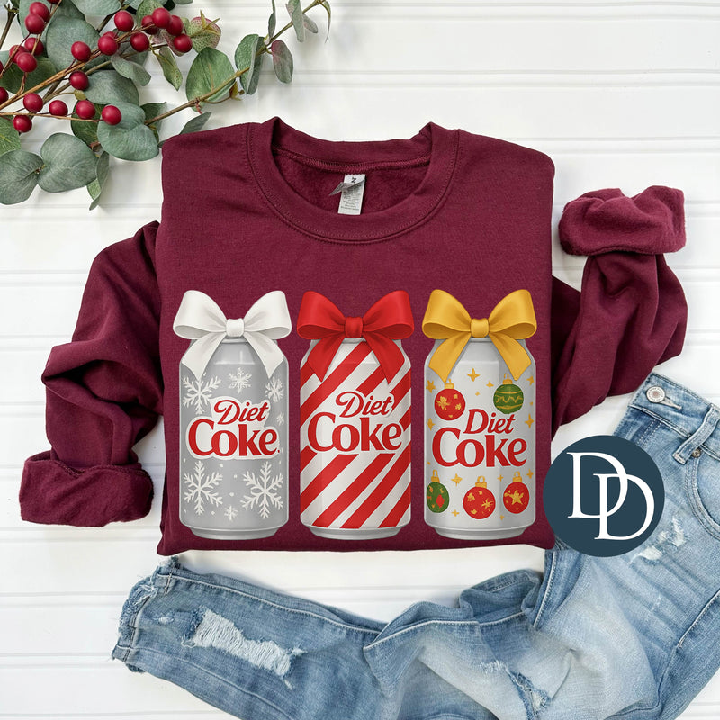 Holiday White Red Gold Diet C *DTF Transfer*