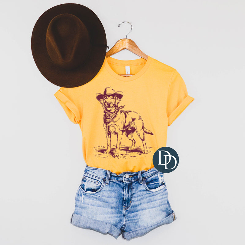 Howdy Dog (Maroon Ink) *Screen Print Transfer*