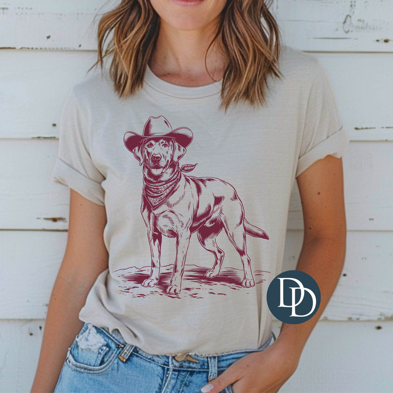 Howdy Dog (Maroon Ink) - NOT RESTOCKING - *Screen Print Transfer*