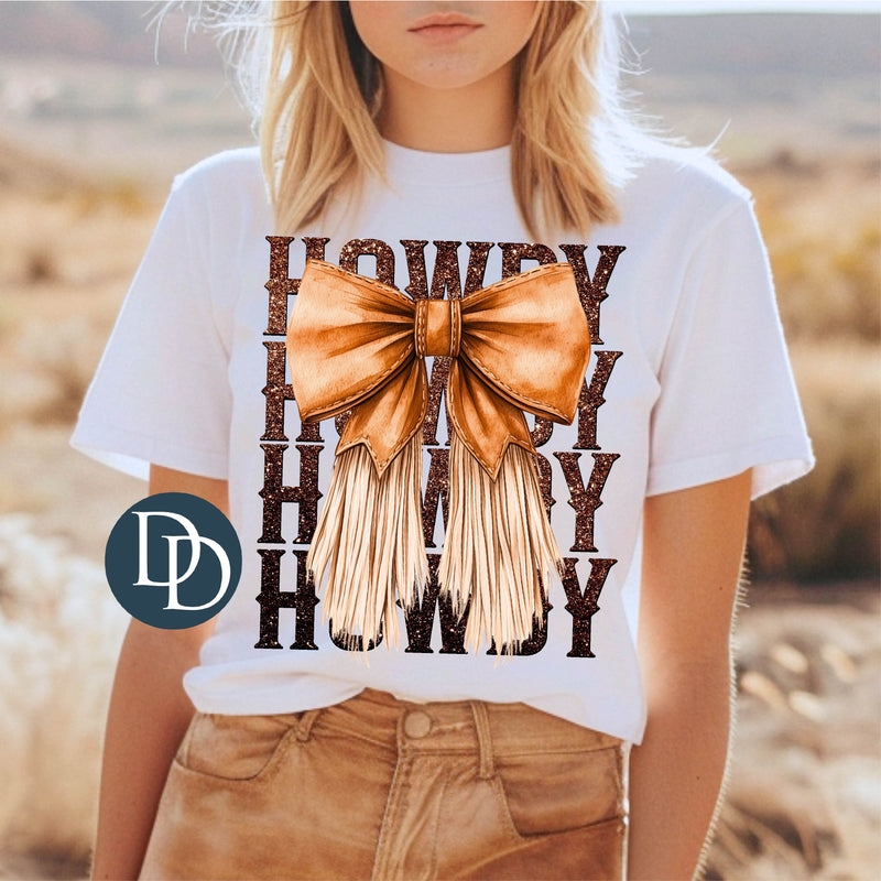 OVERSIZED Howdy Faux Glitter Bow *DTF Transfer*