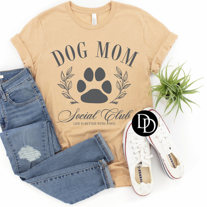 Dog Mom Social Club Oversized (Cool Grey Ink) - NOT RESTOCKING - *Screen Print Transfer*