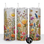 Faux Stitched Wild Flowers *Sublimation Print Transfer*