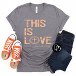 This Is Love With Sleeve Accent (Peach Ink) - NOT RESTOCKING - *Screen Print Transfer*