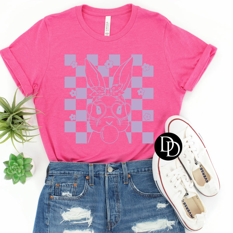 Blowing Bubble Easter Bunny (Lavender Ink) - NOT RESTOCKING - *Screen Print Transfer*