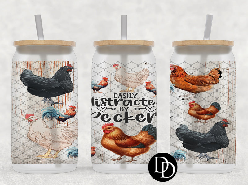 Easily Distracted By Peckers Chickens *Sublimation Print Transfer*