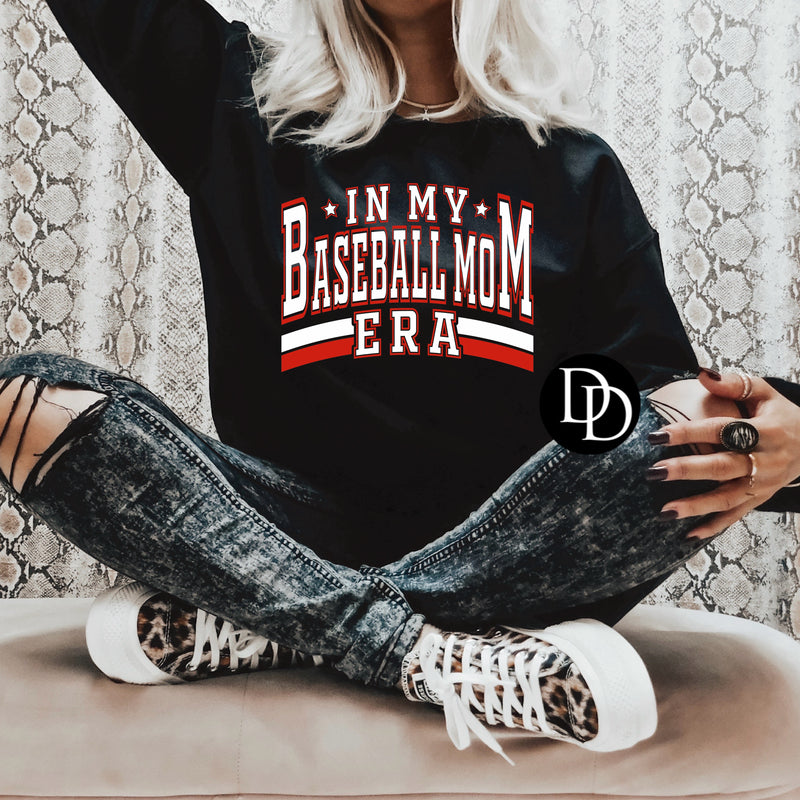 In My Baseball Mom Era Red & White *DTF Transfer*