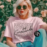 Gratitude Oversized (Black Ink)  *Screen Print Transfer*