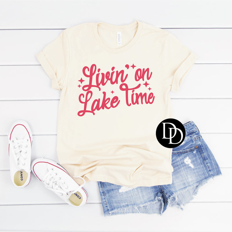 Livin’ On Lake Time Retro (Watermelon  Ink)  *Screen Print Transfer*