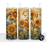 3D Sunflower Patch *Sublimation Print Transfer*