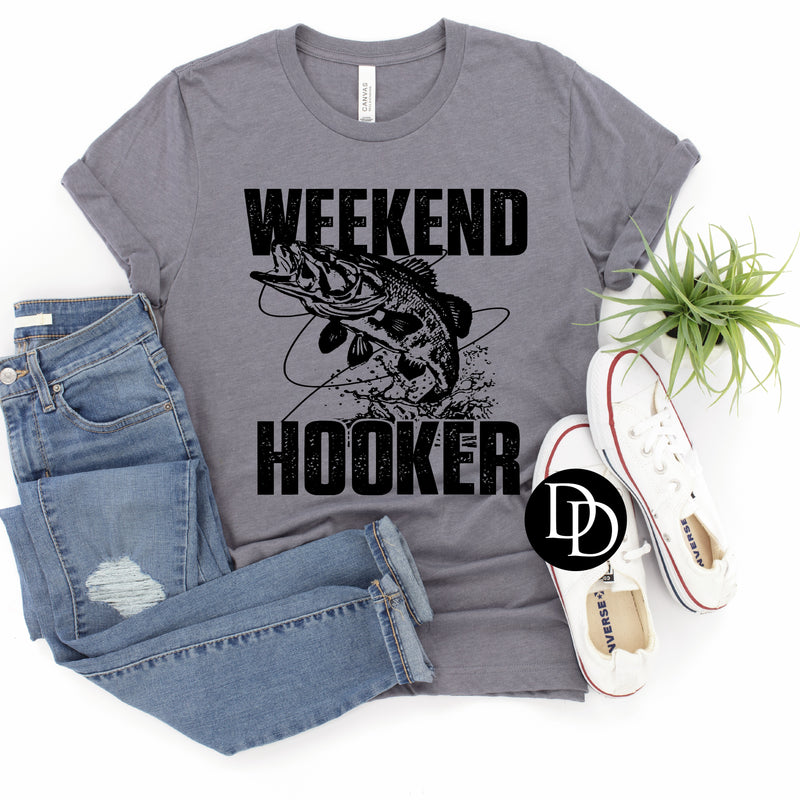 Weekend Hooker Fish (Black Ink) *Screen Print Transfer*