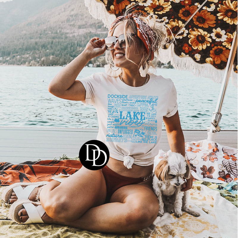 Lake Vibes Oversized (Columbia Blue Ink) *Screen Print Transfer*