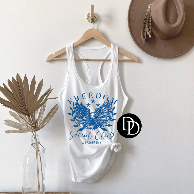 Freedom Social Club (Royal Blue Ink) *Screen Print Transfer*