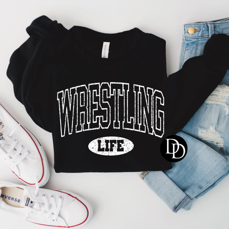 Wrestling Life Oversized (White Ink) *Screen Print Transfer*