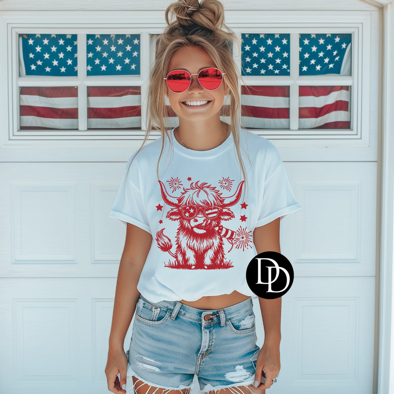 Patriotic Highland (Red Ink) *Screen Print Transfer*