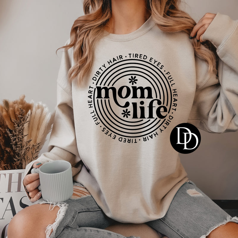 Mom Life Circle  (Black Ink) - NOT RESTOCKING - *Screen Print Transfer*