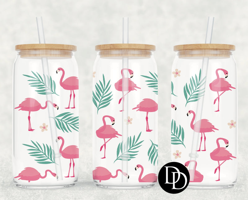 Flamingos & Palms UV DTF Cup Wrap