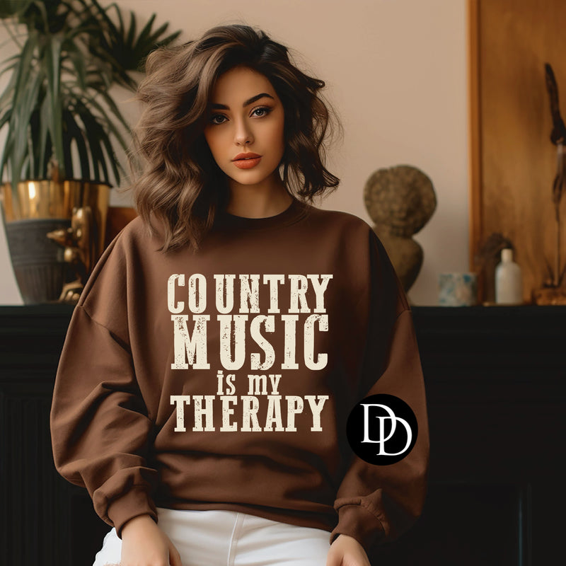 Country Music Is My Therapy (Beige Ink) *Screen Print Transfer*