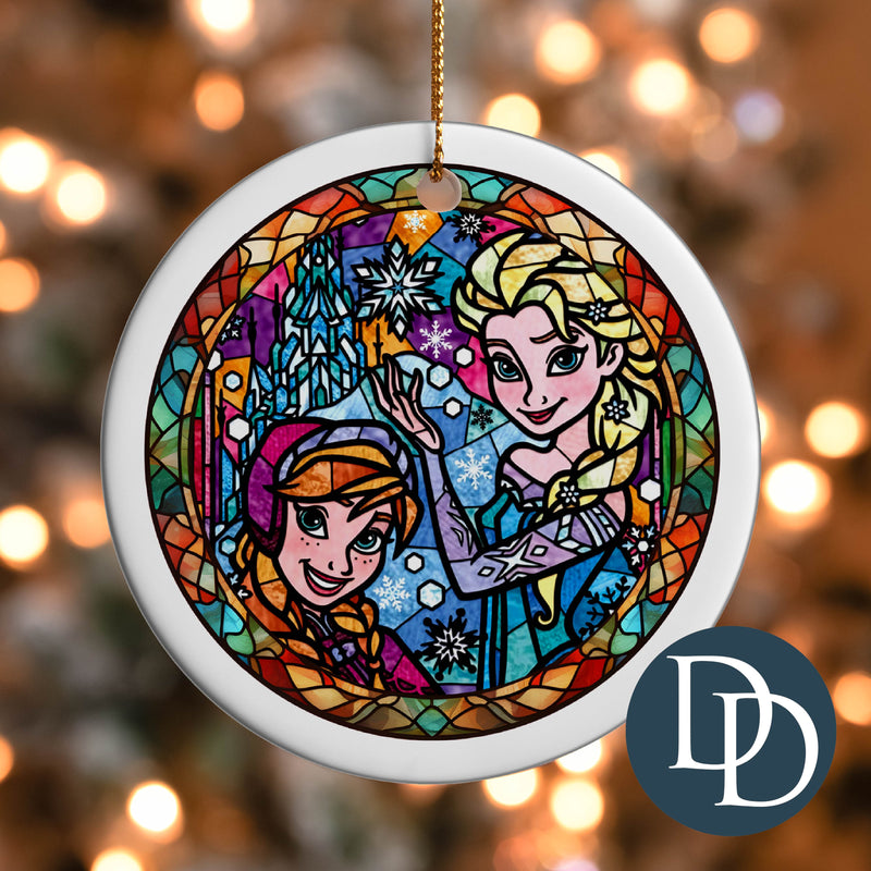 Ice Sisters Stained Glass *UV DTF Ornament Decal*