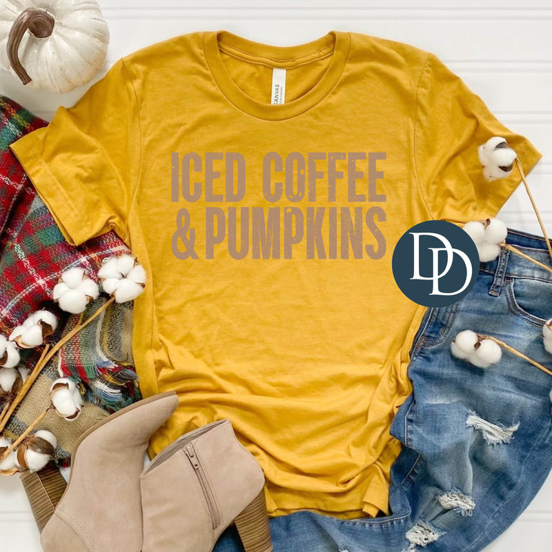 Iced Coffee And Pumpkin Grunge *DTF Transfer*