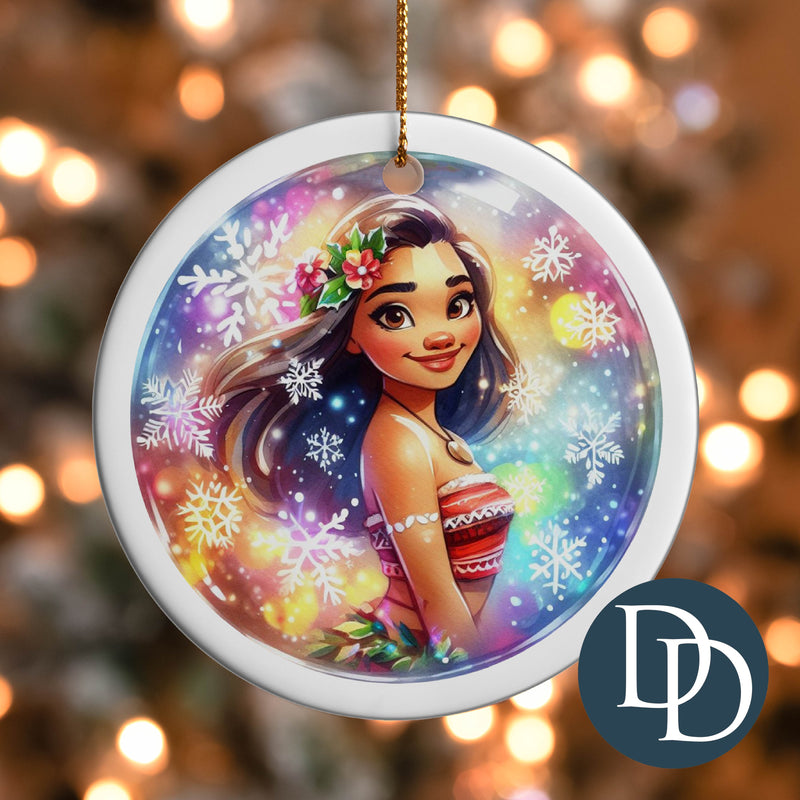 Island Princess Colorful Snowflakes *UV DTF Ornament Decal*