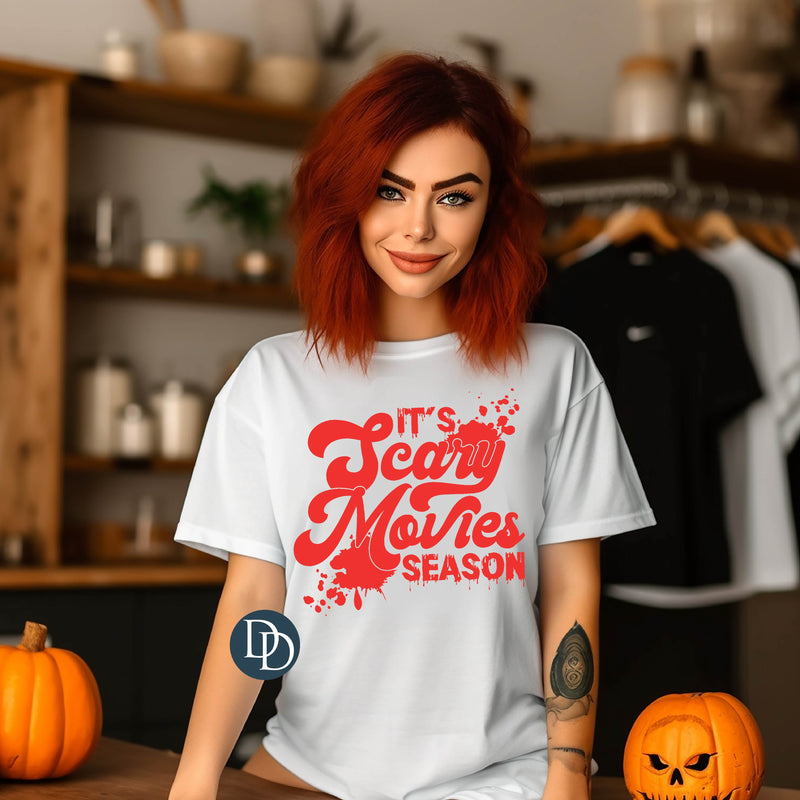 It's Scary Movies Season (Fire Red Ink) *Screen Print Transfer*