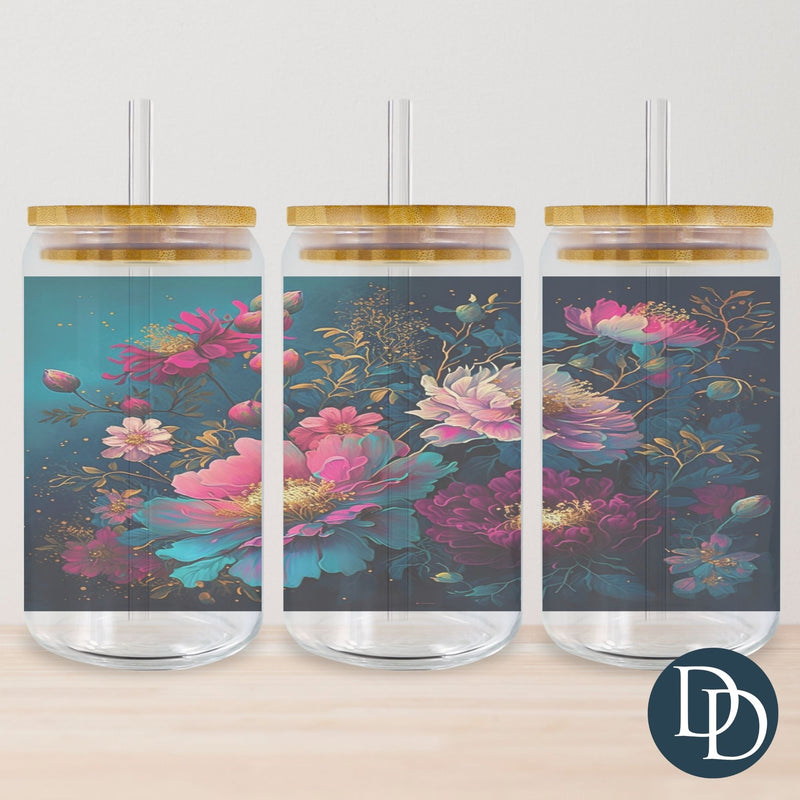 Jewel Tone Florals Tumbler Print *Sublimation Print Transfer*