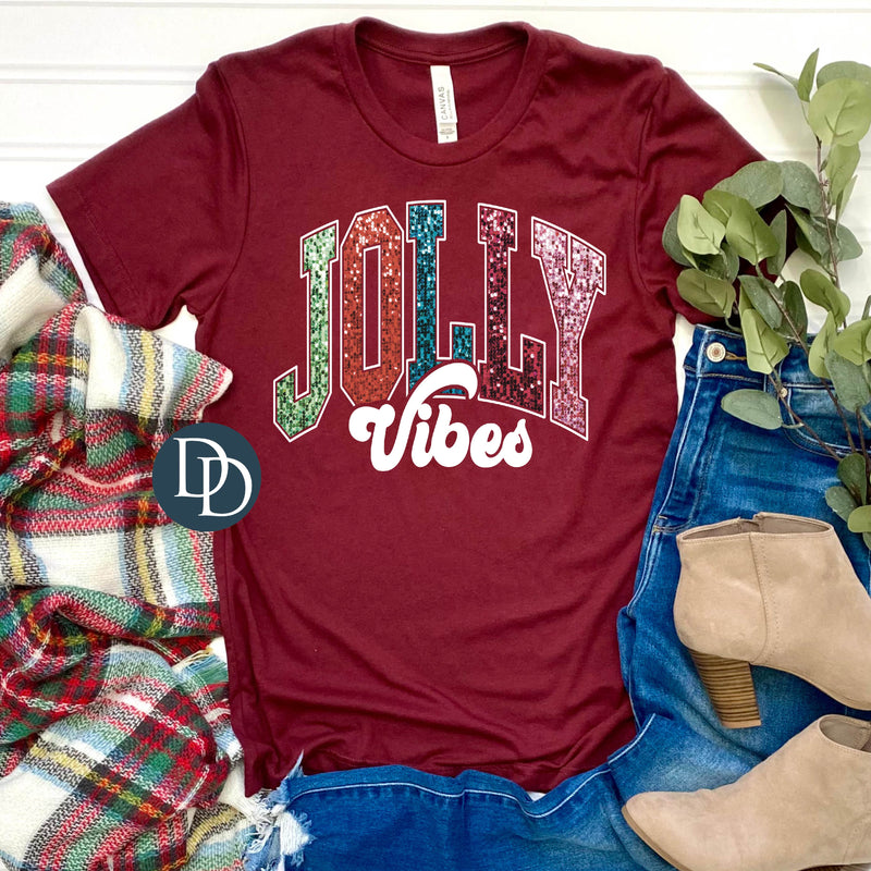 Jolly Vibes Faux Sequin *DTF Transfer*