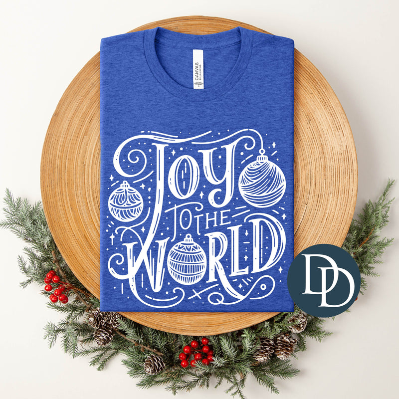 Joy To The World Ornaments (White Ink) *Screen Print Transfer*