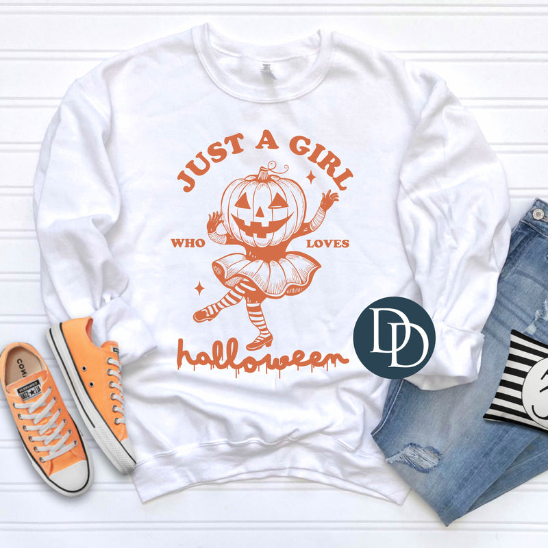 OVERSIZED Just a Girl Who Loves Halloween *DTF Transfer*