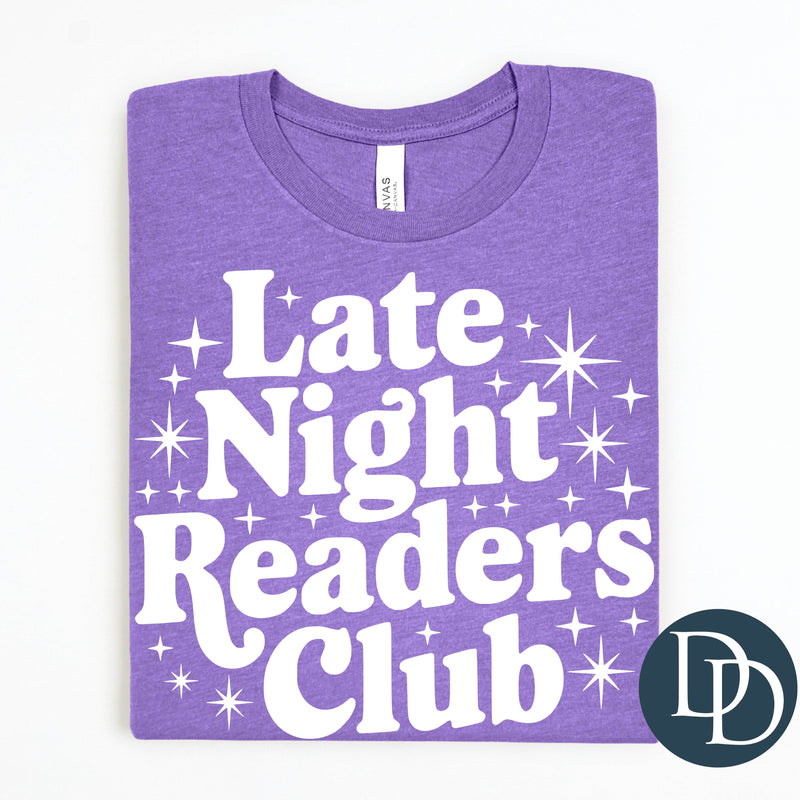 Late Night Readers Club (White Ink) *Screen Print Transfer*