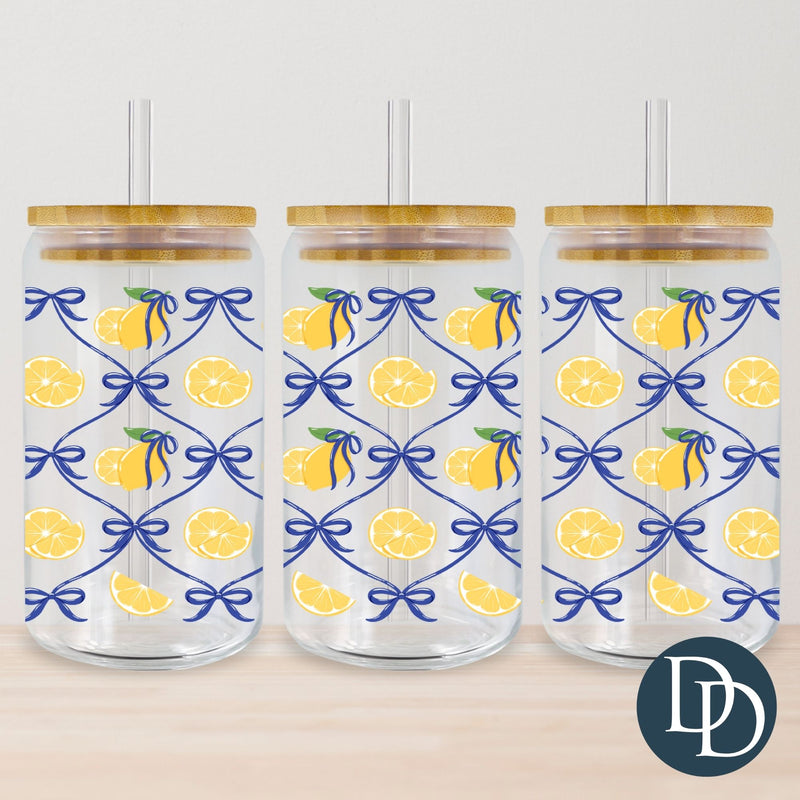 Lemon Bow Summer Pattern *UV DTF Cup Wrap*