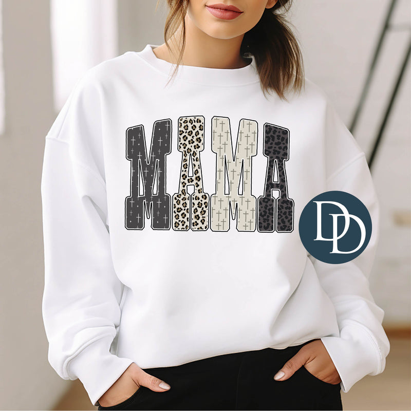 Leopard And Crosses Mama *DTF Transfer*