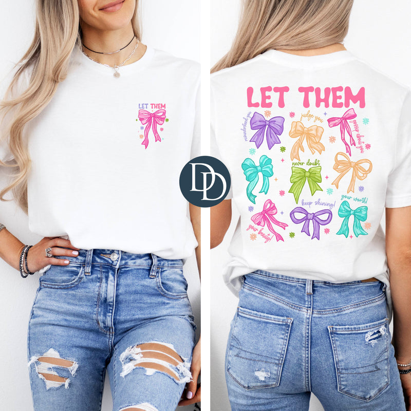 Let Them Watercolored Multi Bows *DTF Transfer*