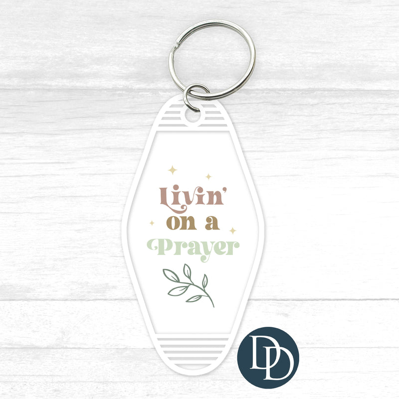 Livin' On A Prayer Motel Keychain UV DTF Decal