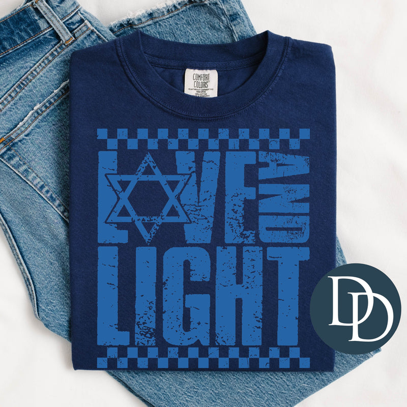 Love And Light Star Distressed Checkered *DTF Transfer*