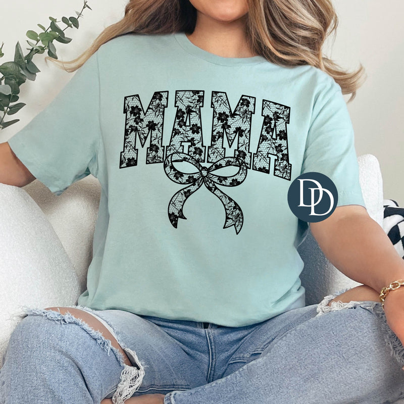 MAMA Black Lace Floral *DTF Transfer*