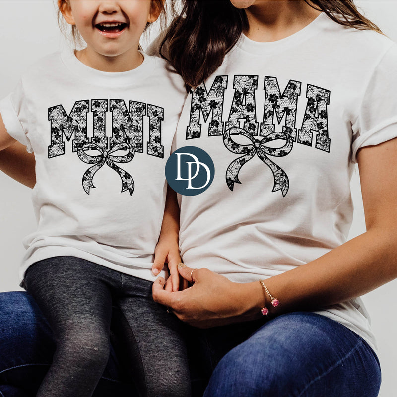 MAMA Black Lace Floral *DTF Transfer*