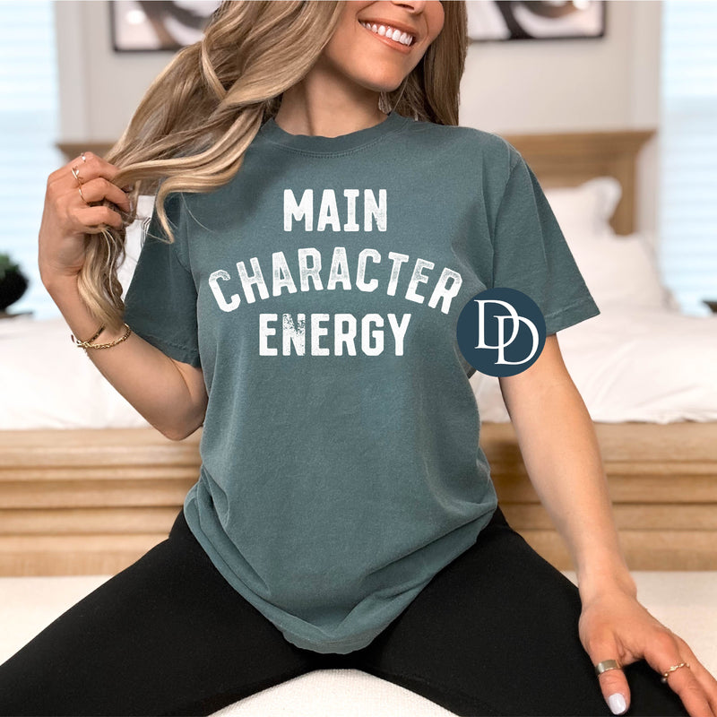 Main Character Energy (White Ink) *Screen Print Transfer*