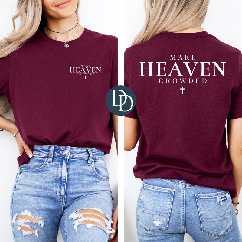 Make Heaven Crowded Cross with Hat/Pocket Print (White Ink) *Screen Print Transfer*
