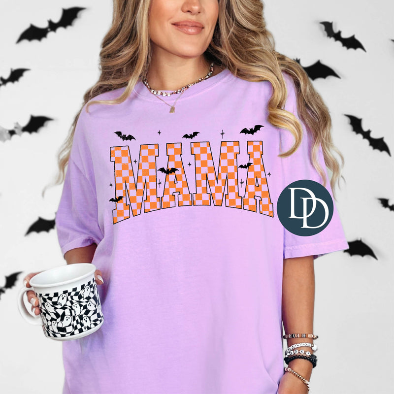 Mama Halloween Checkered Bats *DTF Transfer*