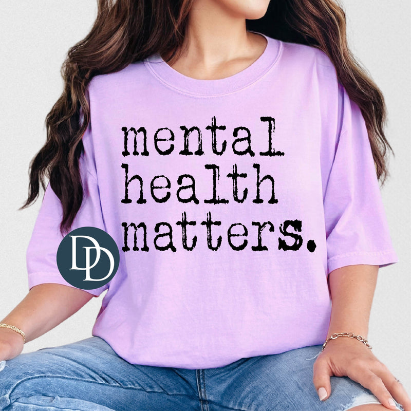 Mental Health Matters Typo Font (Black Ink) *Screen Print Transfer*