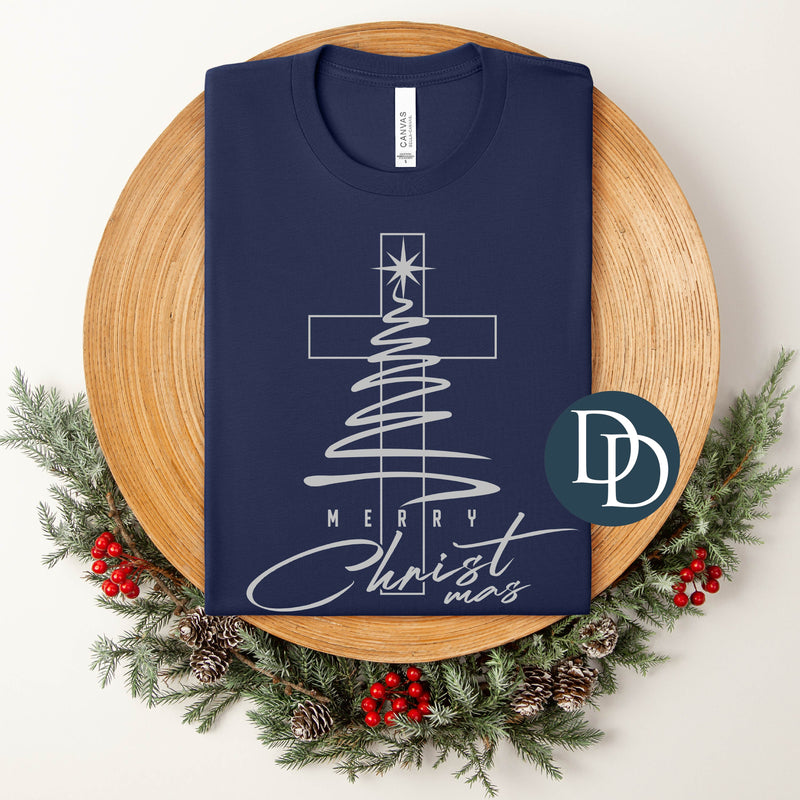 Merry Christmas Cross And Tree *DTF Transfer*
