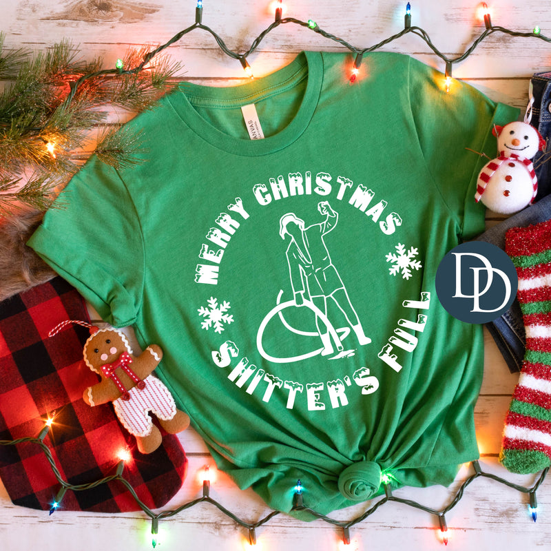 Merry Christmas Shtters Full (White Ink) *Screen Print Transfer*